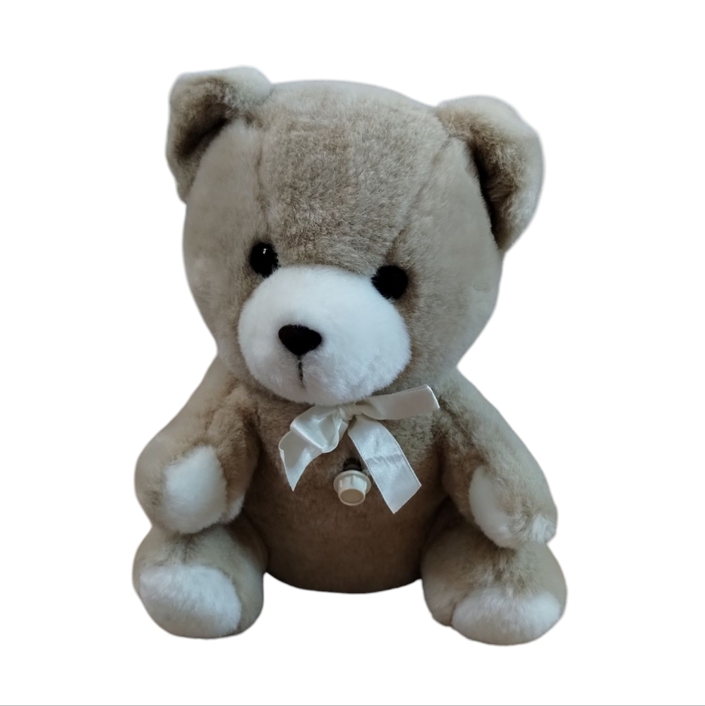 Vintage 1989 ROCK A BYE Tan Teddy Bear Womb Sounds Stuffed Animal Plush Works